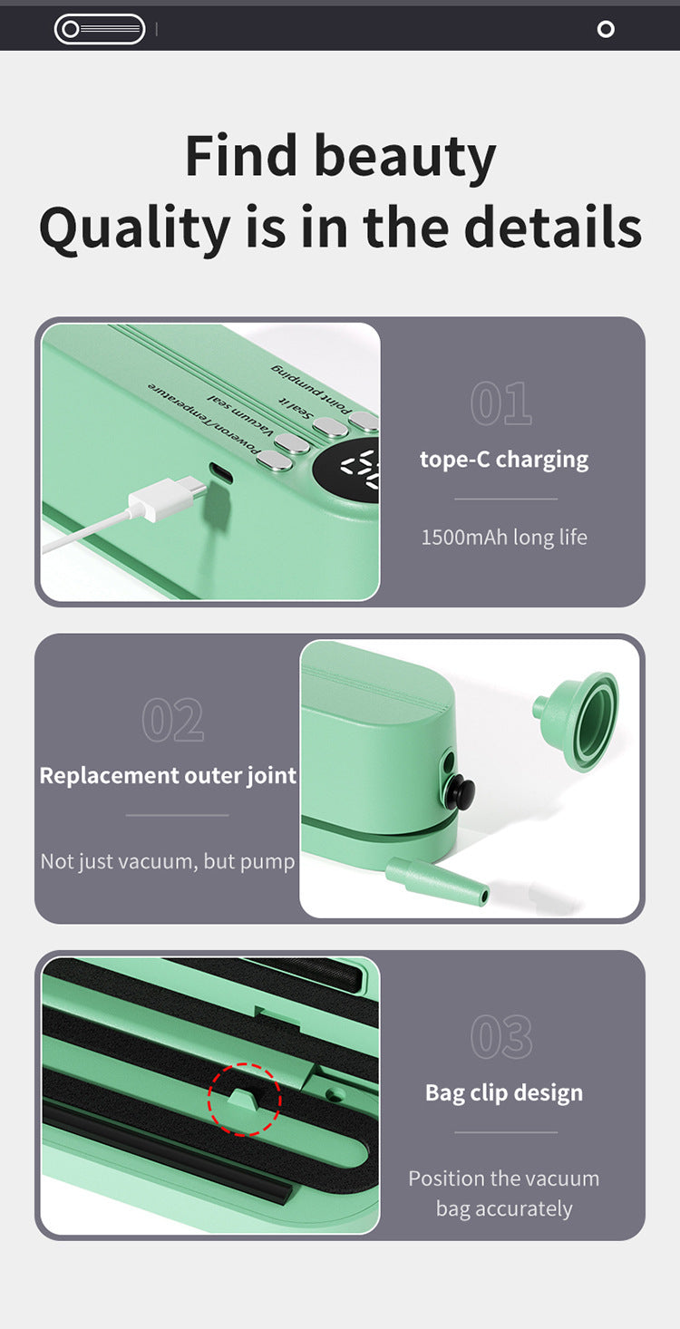 XIANGYANGHUA Vacuum Sealer – Digital LED Food Sealer with Inflation & Multi-Mode Sealing