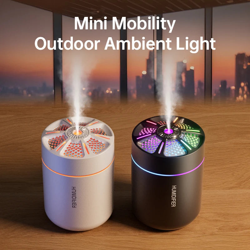 Air Humidifier & Aroma Diffuser 180ml – Aromatherapy Essential Oil Diffuser with Colorful LED Lights for Home, Car & Bedroom | kebidumei
