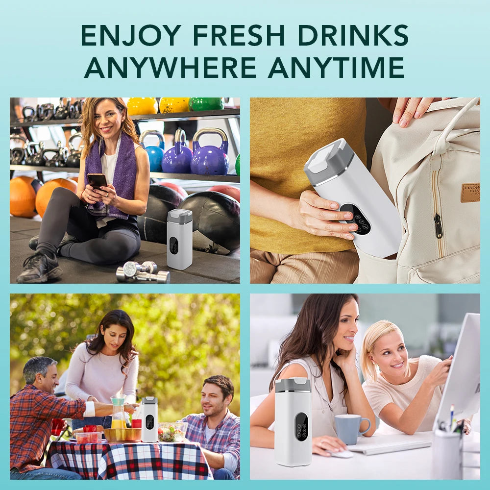 FLAREMORE Portable Juicer Blender Cup – 400ml USB Type-C Rechargeable 40W Personal Citrus Juicer