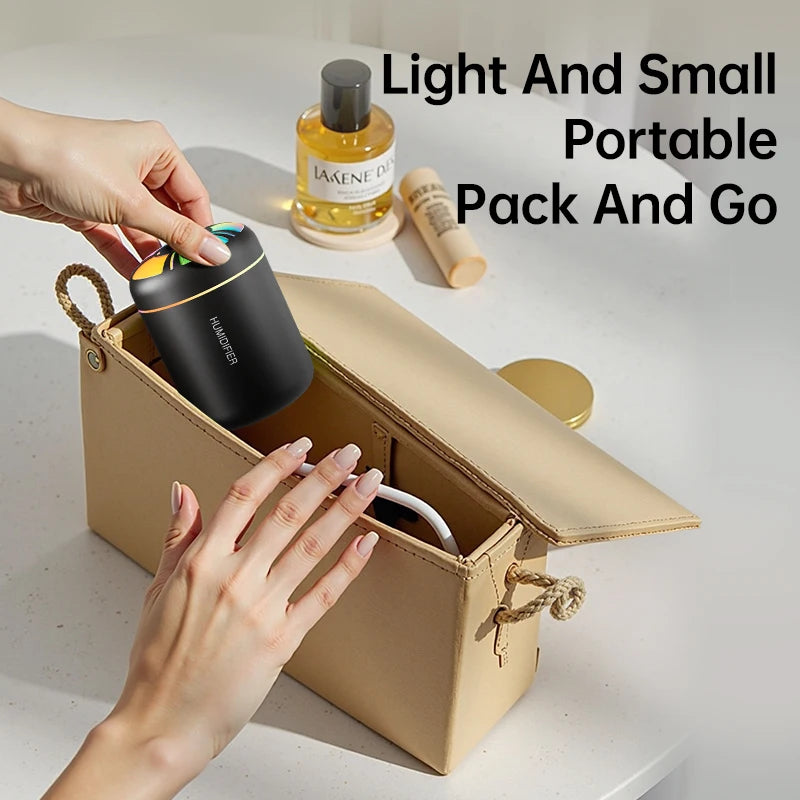Air Humidifier & Aroma Diffuser 180ml – Aromatherapy Essential Oil Diffuser with Colorful LED Lights for Home, Car & Bedroom | kebidumei