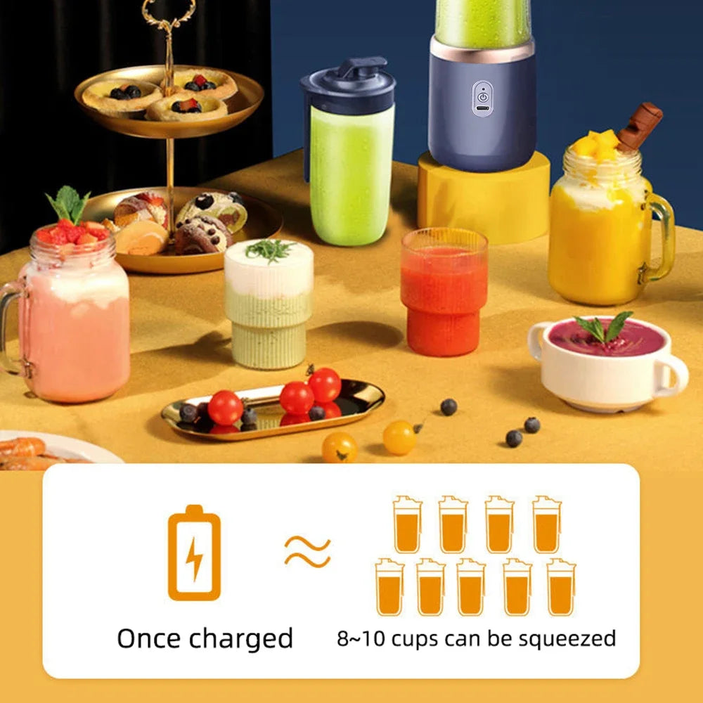 FLAREMORE Portable Juicer Blender Cup – 400ml USB Type-C Rechargeable 40W Personal Citrus Juicer