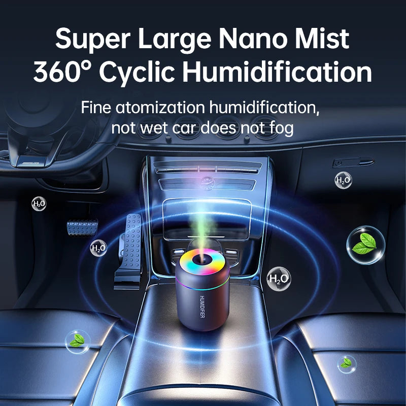 USB Mini Ultrasonic Humidifier 180ml – Aromatherapy Mist Diffuser with Touch Control for Home & Bedroom | Searide H09 Pro