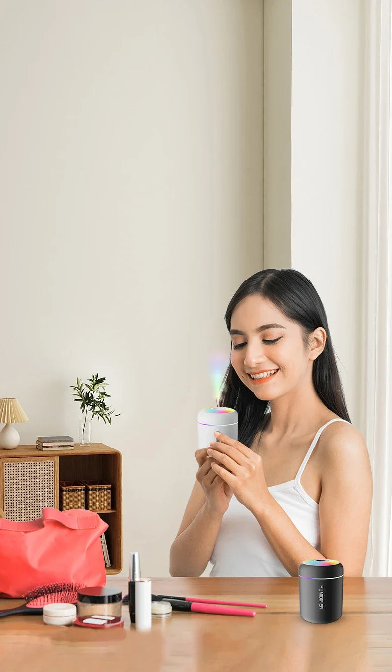 Mini USB Ultrasonic Humidifier 180ml – Aromatherapy Aroma Diffuser with Mist Maker for Car, Home & Bedroom | Searide
