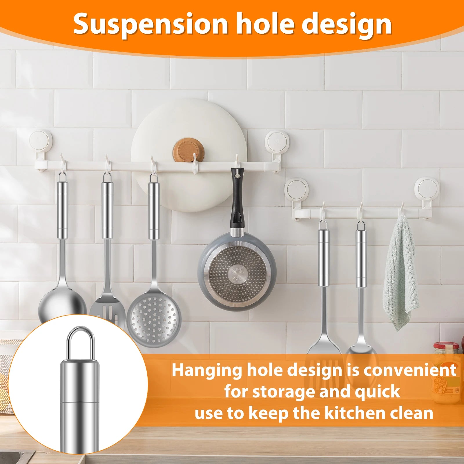 Willstar 5pcs Stainless Steel Cooking Utensils Set – Strainer Spoon, Soup Ladle, Spatula & More