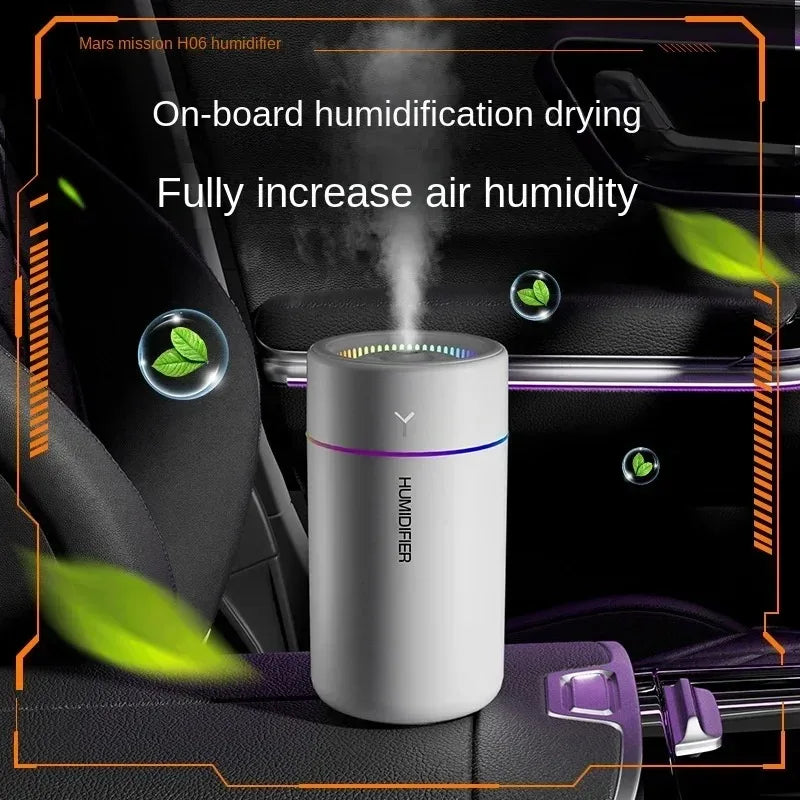 Air Humidifier 280ml – Large Fog Volume Colorful Atmosphere Light Silent Aroma Diffuser for Home & Car | Searide H06