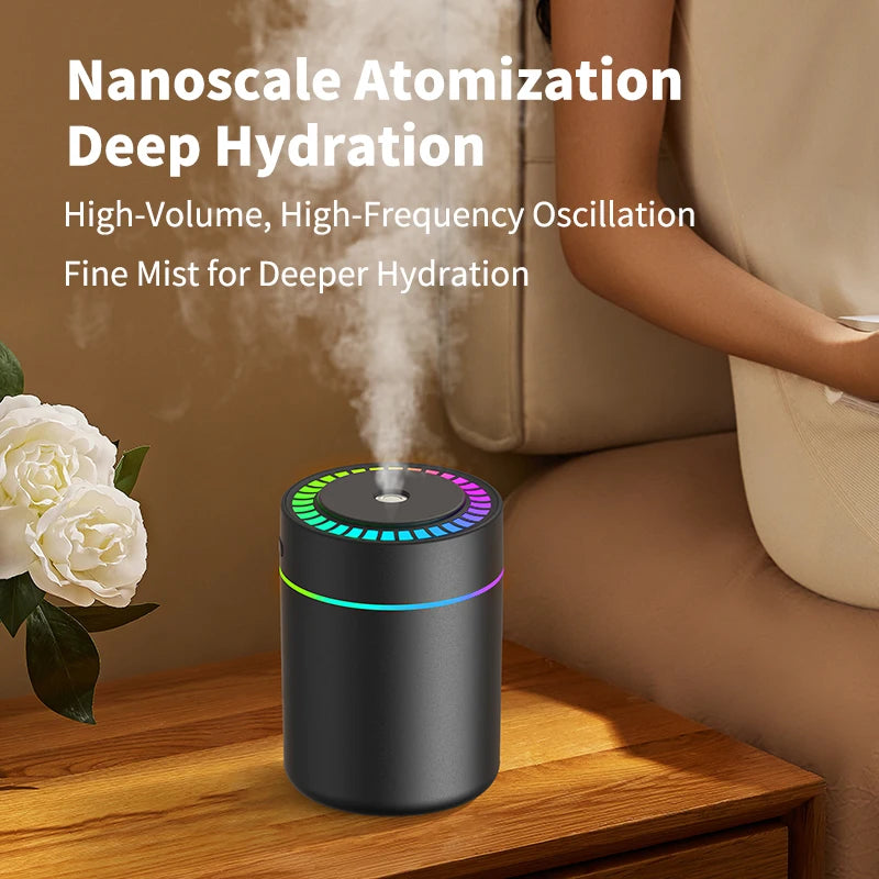 Air Humidifier & Aroma Diffuser 180ml – Aromatherapy Essential Oil Diffuser with Colorful LED Lights for Home, Car & Bedroom | kebidumei