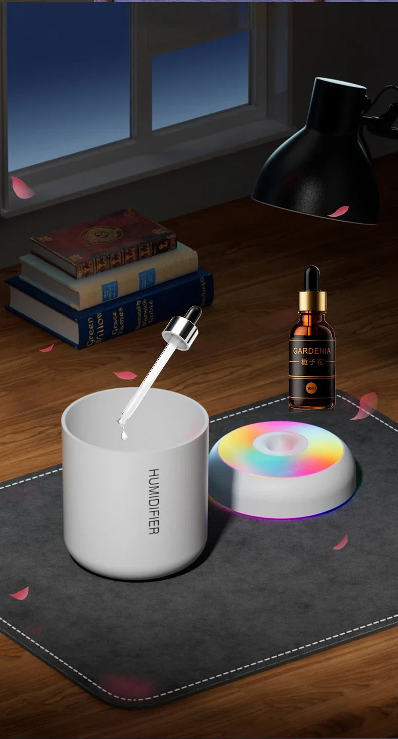 Mini USB Ultrasonic Humidifier 180ml – Aromatherapy Aroma Diffuser with Mist Maker for Car, Home & Bedroom | Searide