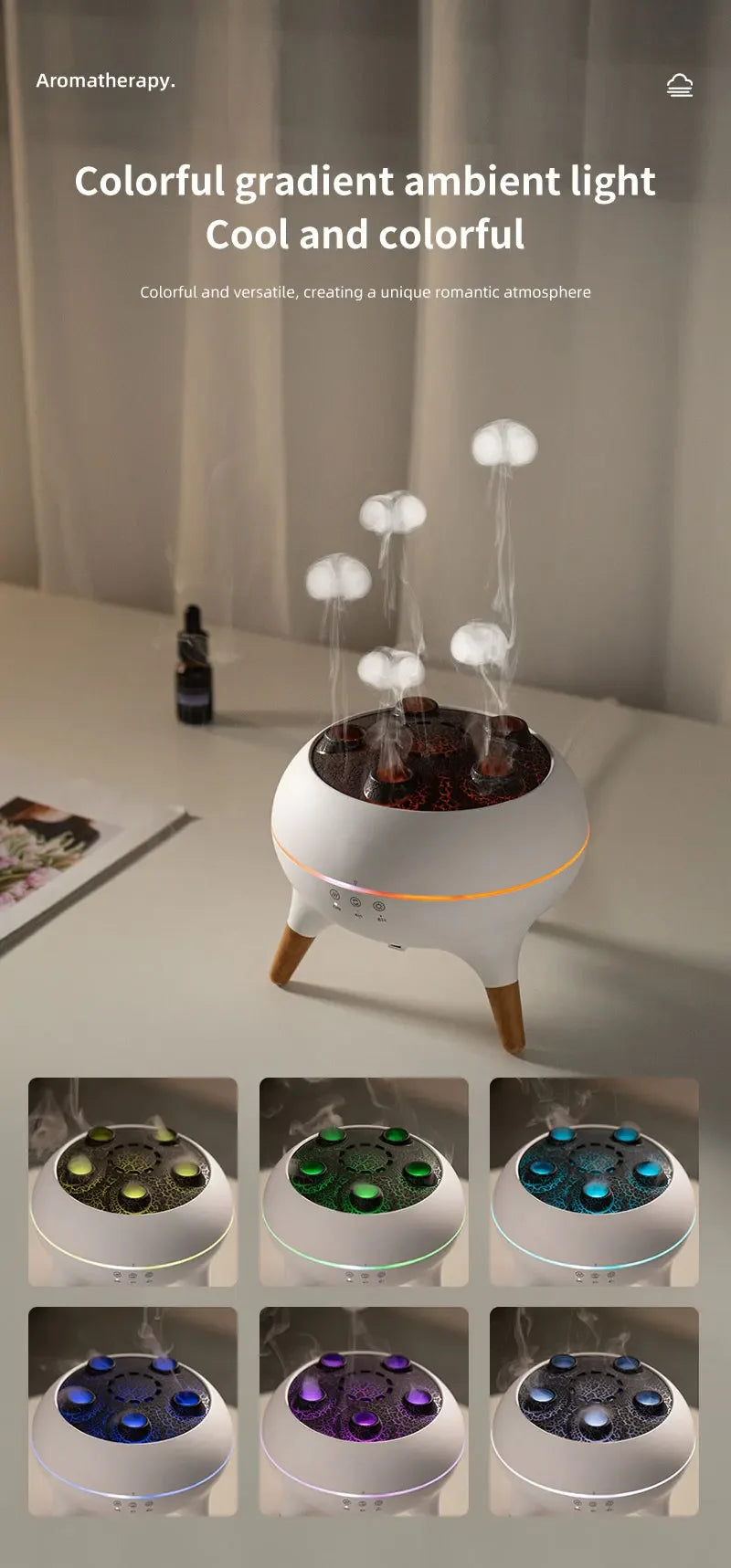 Rain Cloud Humidifier 250ml – Ultrasonic Aromatherapy Diffuser with Remote Control, Timer & 3 Mist Outlets | Zoeydam