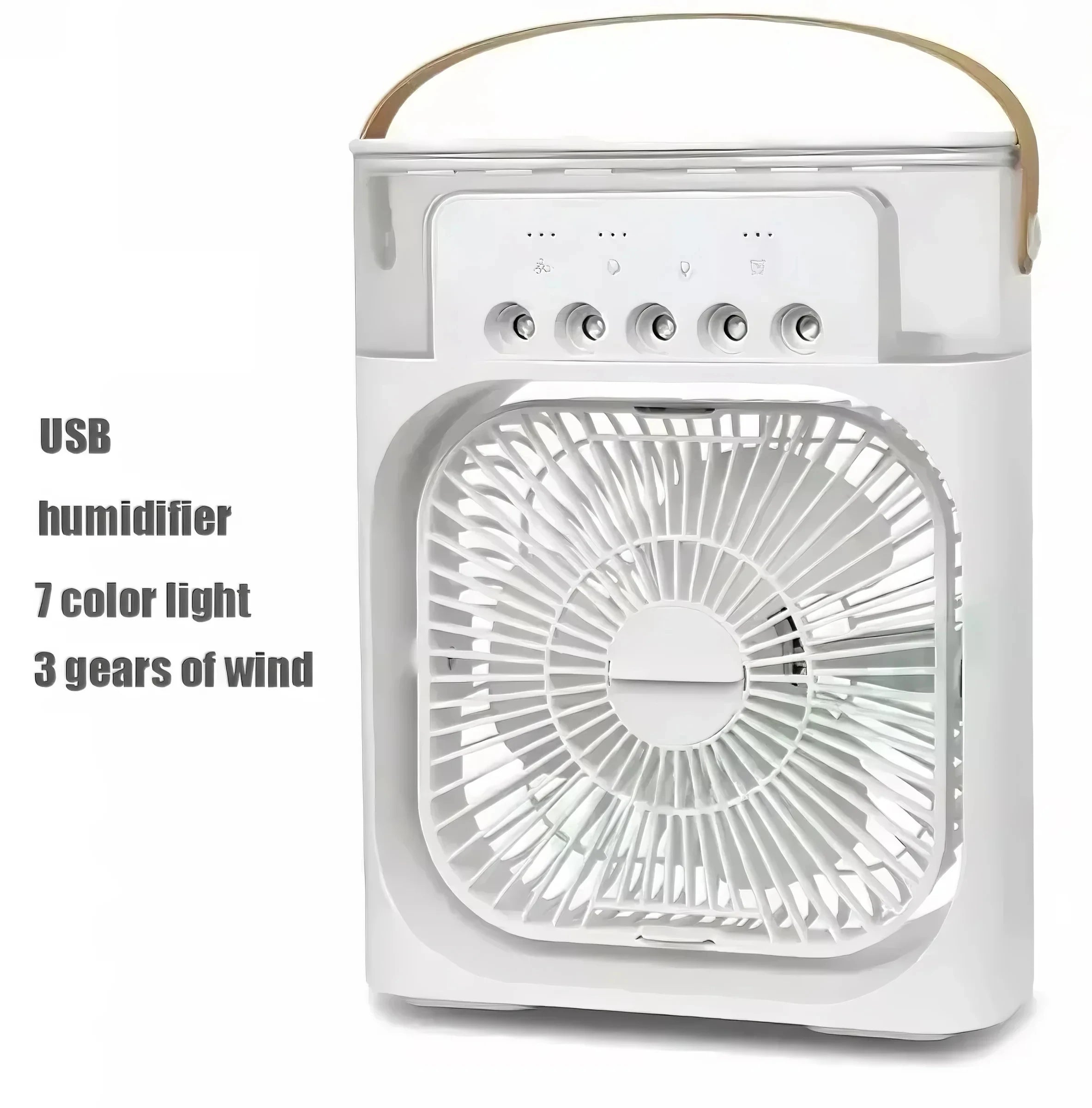 Portable Mini Air Conditioner – USB Personal Air Cooler Fan with Mist Humidifier & LED Night Light