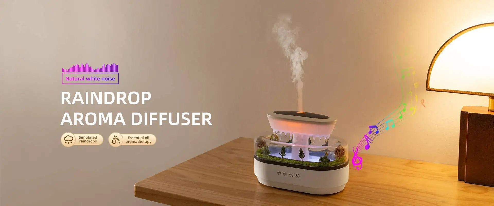 Rain Cloud Humidifier 250ml – Ultrasonic Aromatherapy Diffuser with Remote Control, Timer & 3 Mist Outlets | Zoeydam