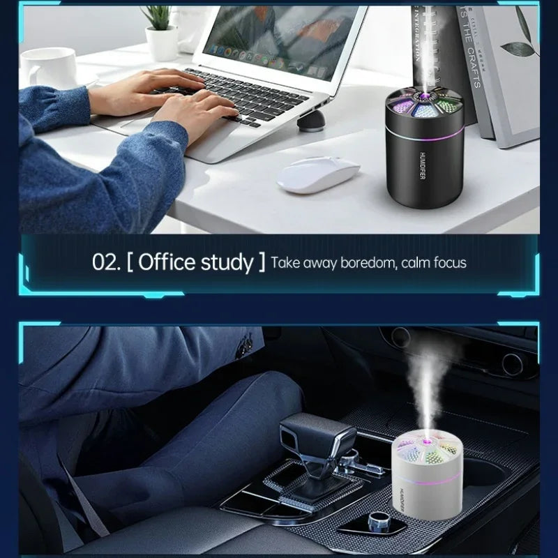 Air Humidifier & Aroma Diffuser 180ml – Aromatherapy Essential Oil Diffuser with Colorful LED Lights for Home, Car & Bedroom | kebidumei