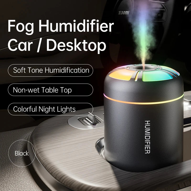 Air Humidifier & Aroma Diffuser 180ml – Aromatherapy Essential Oil Diffuser with Colorful LED Lights for Home, Car & Bedroom | kebidumei