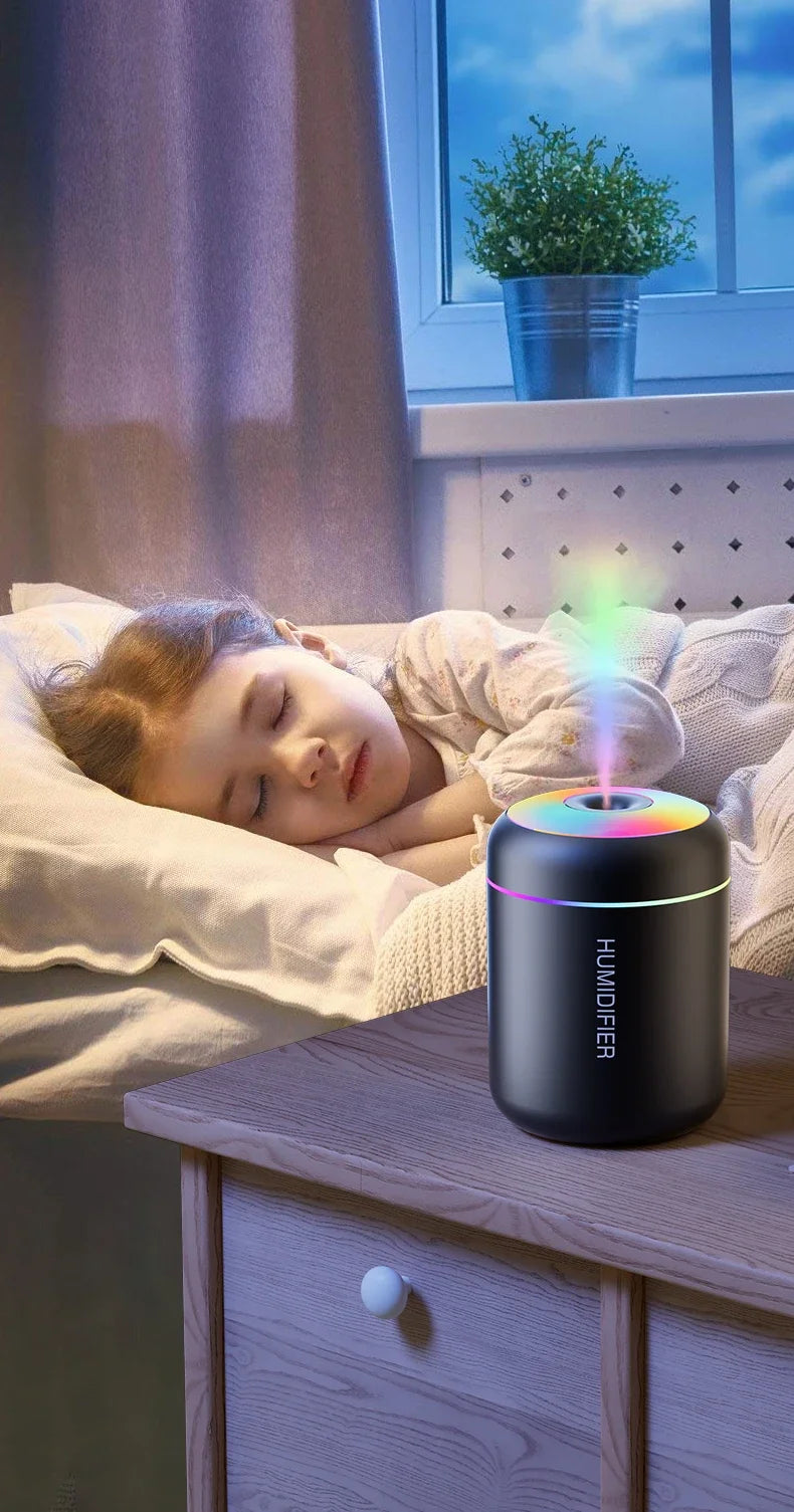Mini USB Ultrasonic Humidifier 180ml – Aromatherapy Aroma Diffuser with Mist Maker for Car, Home & Bedroom | Searide