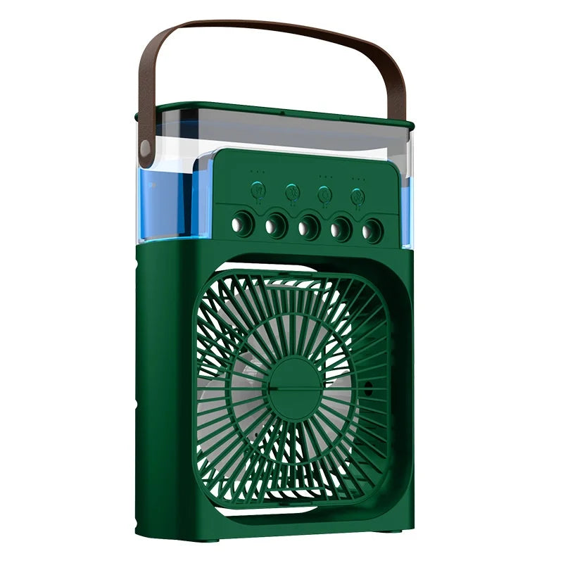 Portable Mini Air Conditioner – USB Personal Air Cooler Fan with Mist Humidifier & LED Night Light