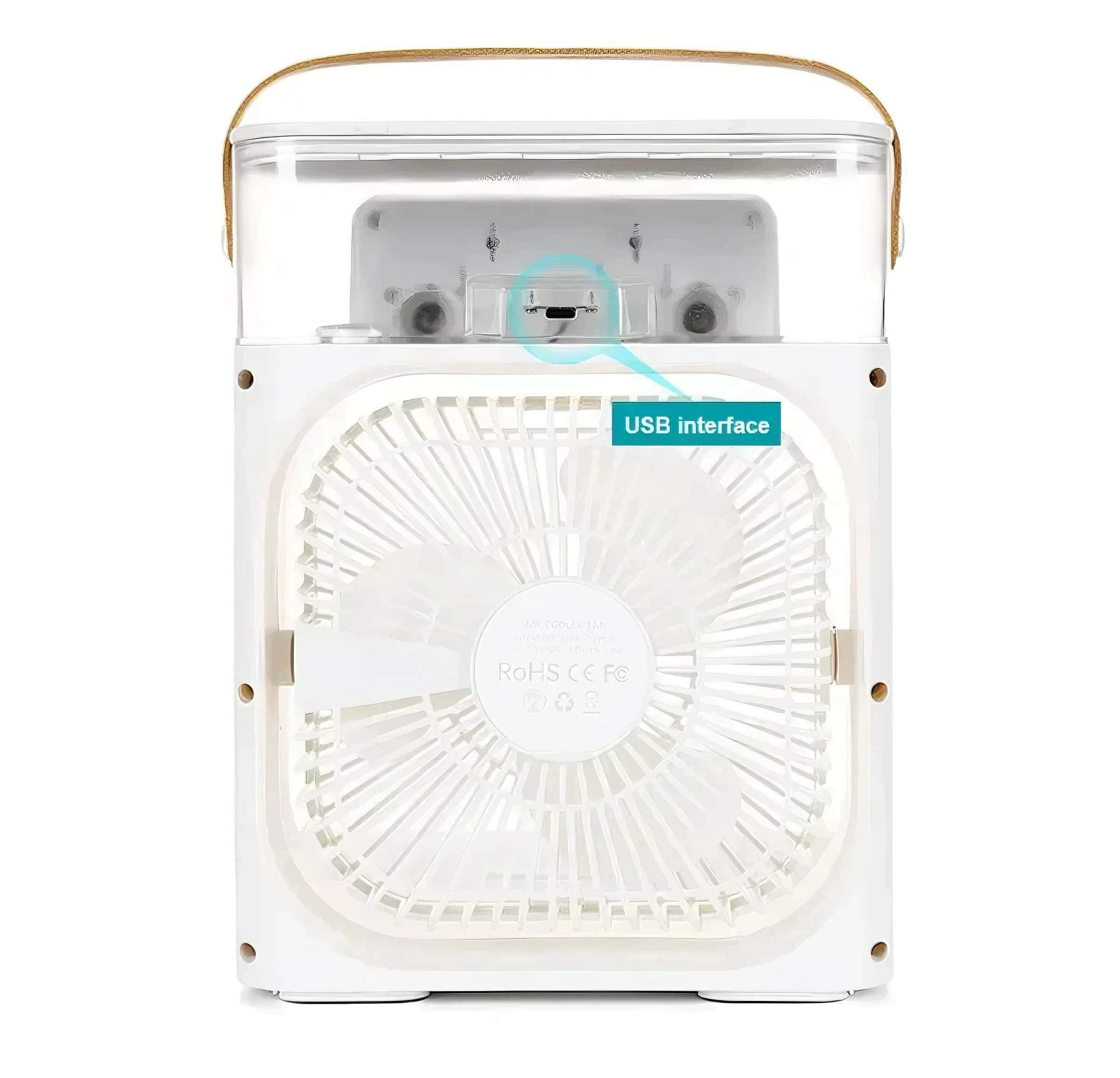 Portable Mini Air Conditioner – USB Personal Air Cooler Fan with Mist Humidifier & LED Night Light