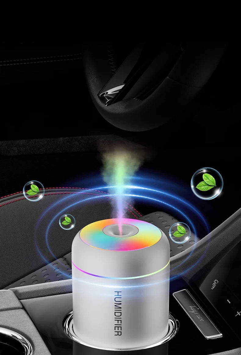 Mini USB Ultrasonic Humidifier 180ml – Aromatherapy Aroma Diffuser with Mist Maker for Car, Home & Bedroom | Searide