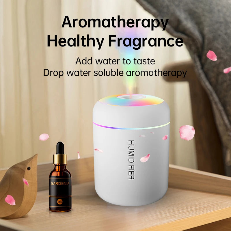 USB Mini Ultrasonic Humidifier 180ml – Aromatherapy Mist Diffuser with Touch Control for Home & Bedroom | Searide H09 Pro
