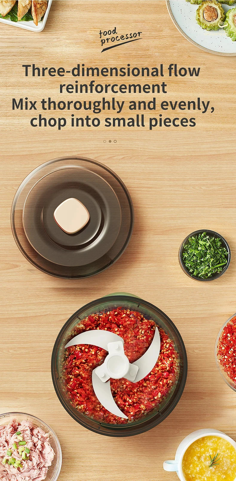 HOMEFISH Mini Wireless Electric Garlic Press – 350ml USB Rechargeable Food Shredder & Meat Grinder