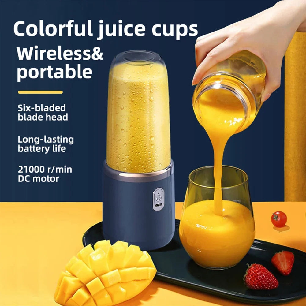 FLAREMORE Portable Juicer Blender Cup – 400ml USB Type-C Rechargeable 40W Personal Citrus Juicer