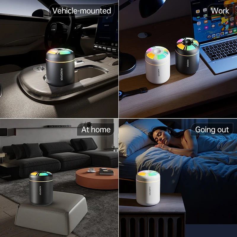 Air Humidifier & Aroma Diffuser 180ml – Aromatherapy Essential Oil Diffuser with Colorful LED Lights for Home, Car & Bedroom | kebidumei