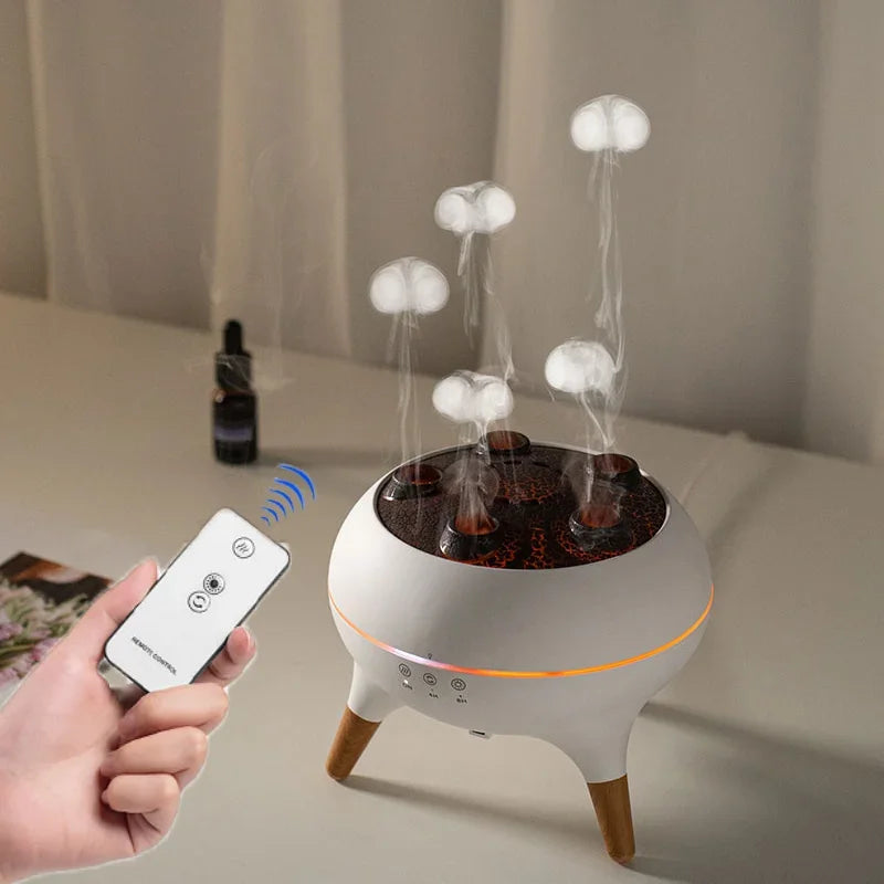 Rain Cloud Humidifier 250ml – Ultrasonic Aromatherapy Diffuser with Remote Control, Timer & 3 Mist Outlets | Zoeydam
