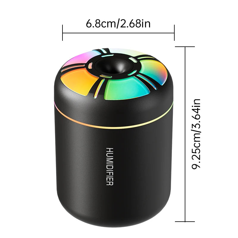 Air Humidifier & Aroma Diffuser 180ml – Aromatherapy Essential Oil Diffuser with Colorful LED Lights for Home, Car & Bedroom | kebidumei
