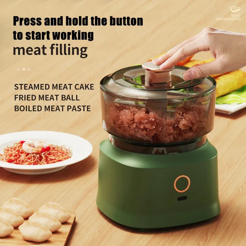 HOMEFISH Mini Wireless Electric Garlic Press – 350ml USB Rechargeable Food Shredder & Meat Grinder