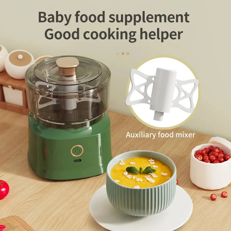 HOMEFISH Mini Wireless Electric Garlic Press – 350ml USB Rechargeable Food Shredder & Meat Grinder