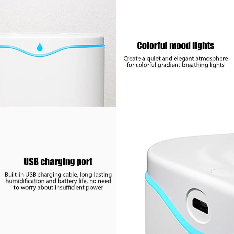 Large Capacity Air Humidifier 2000ml – Double Spray Aromatherapy Essential Oil Diffuser for Home & Office | XMSJ