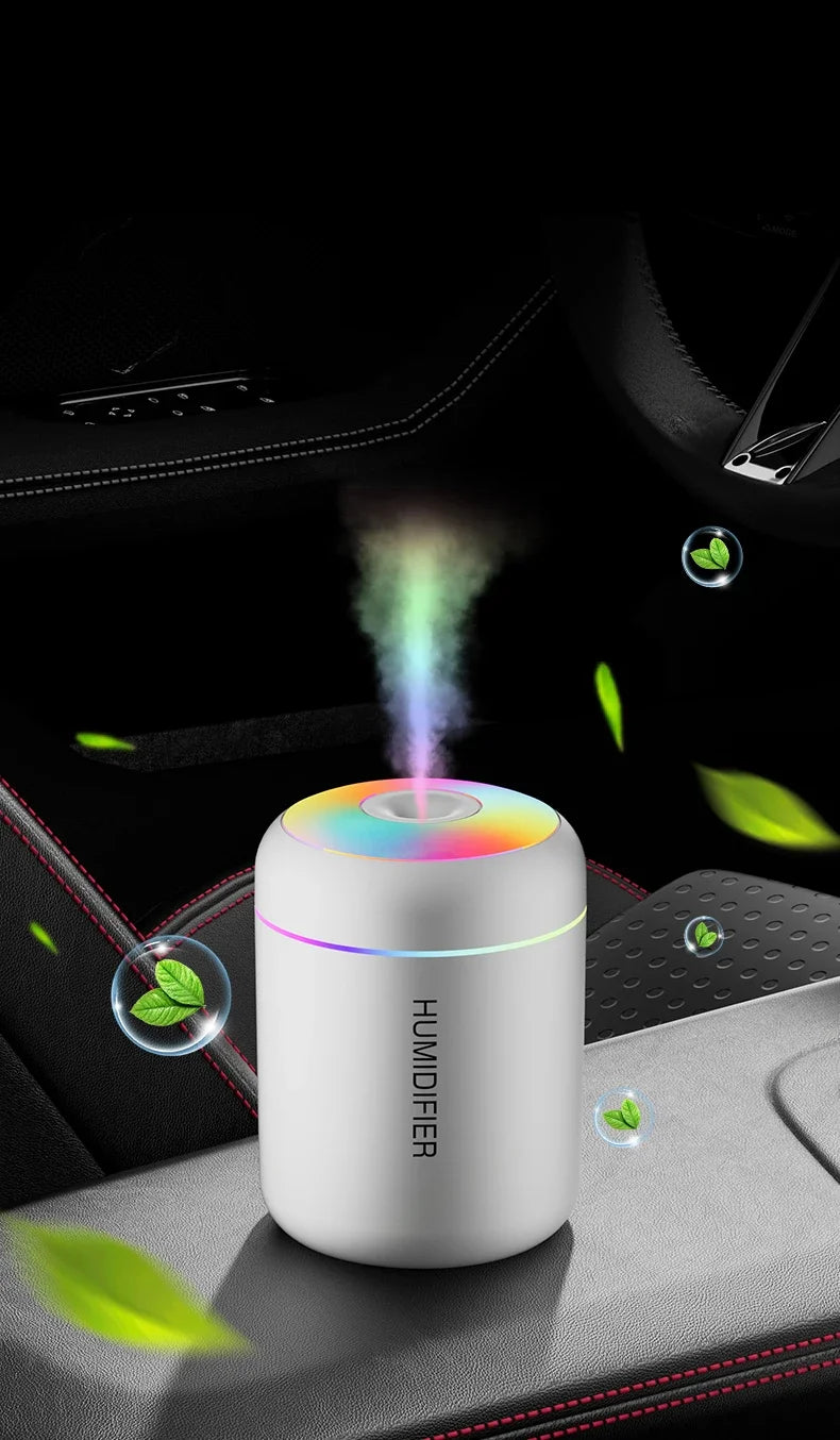 Mini USB Ultrasonic Humidifier 180ml – Aromatherapy Aroma Diffuser with Mist Maker for Car, Home & Bedroom | Searide