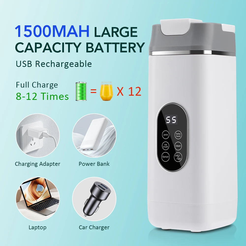 FLAREMORE Portable Juicer Blender Cup – 400ml USB Type-C Rechargeable 40W Personal Citrus Juicer