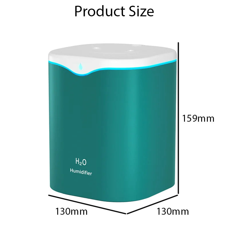 Large Capacity Air Humidifier 2000ml – Double Spray Aromatherapy Essential Oil Diffuser for Home & Office | XMSJ