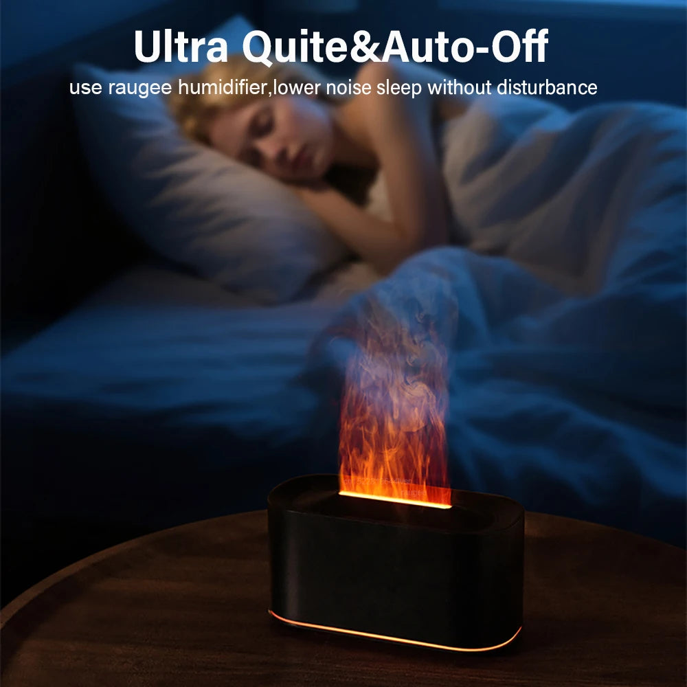 Flame Humidifier & Aroma Diffuser – 7-Color Flame Night Light Essential Oil Diffuser for Home & Desktop | cooskr