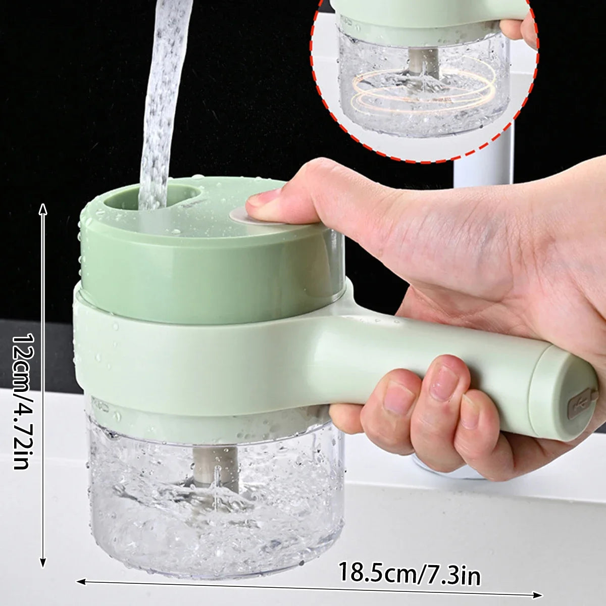 4-in-1 Electric Vegetable Cutter Set – Garlic Crusher, Food Chopper & Slicer for Kitchen