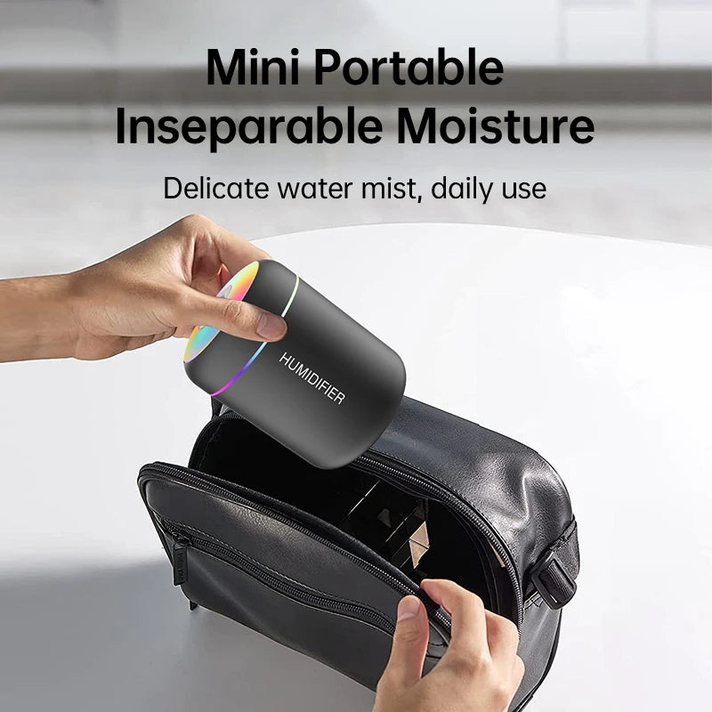 USB Mini Ultrasonic Humidifier 180ml – Aromatherapy Mist Diffuser with Touch Control for Home & Bedroom | Searide H09 Pro