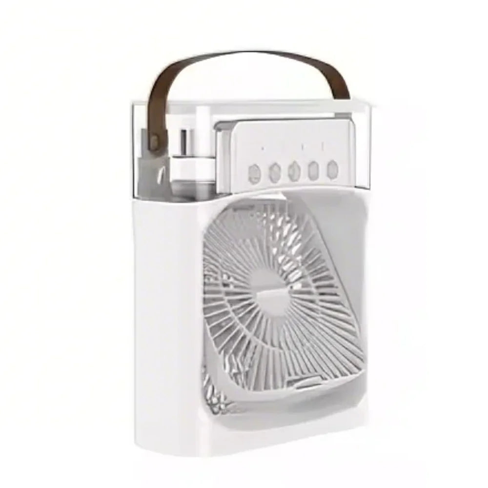 Portable Mini Air Conditioner – USB Personal Air Cooler Fan with Mist Humidifier & LED Night Light