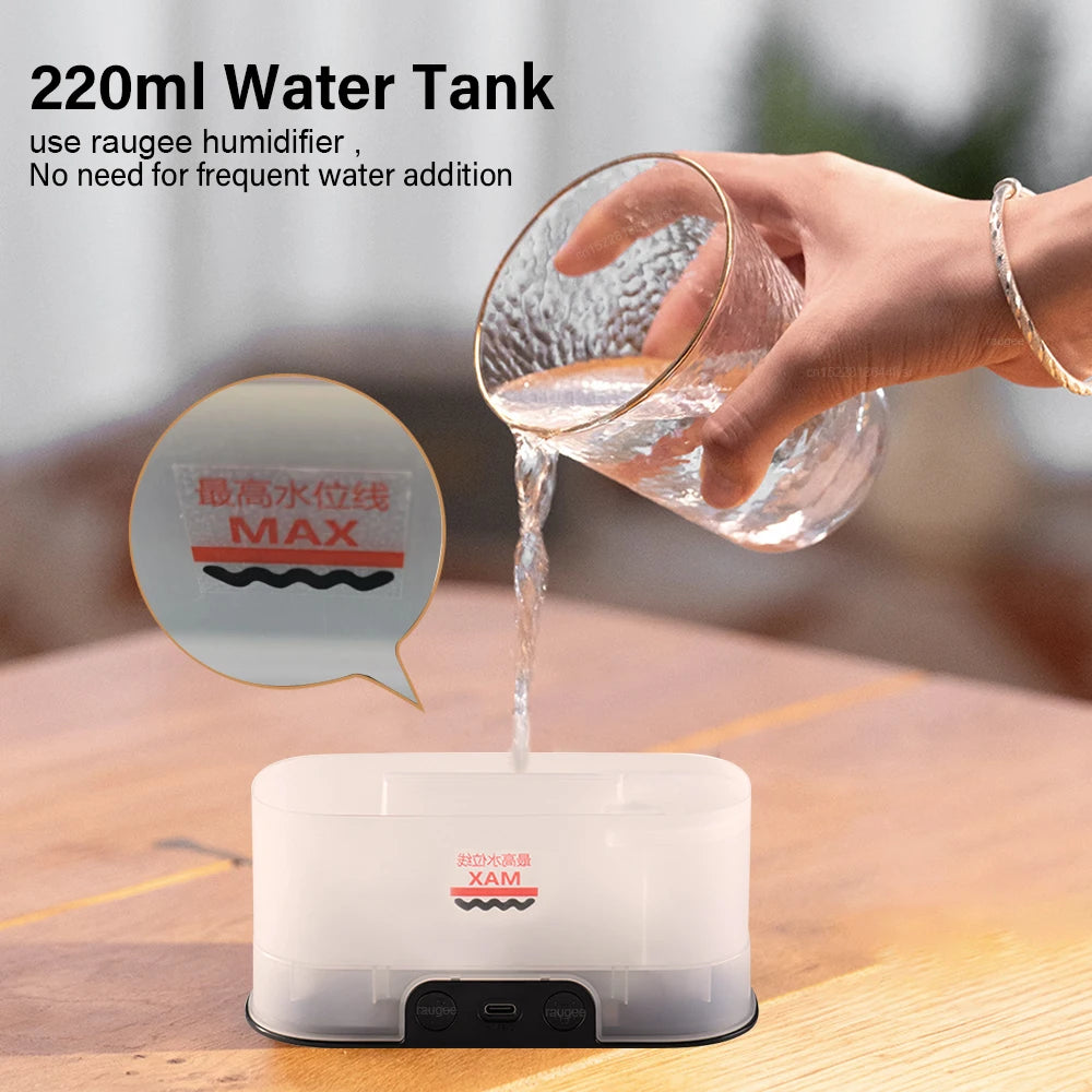 Flame Humidifier & Aroma Diffuser – 7-Color Flame Night Light Essential Oil Diffuser for Home & Desktop | cooskr