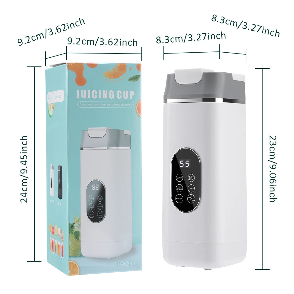 FLAREMORE Portable Juicer Blender Cup – 400ml USB Type-C Rechargeable 40W Personal Citrus Juicer