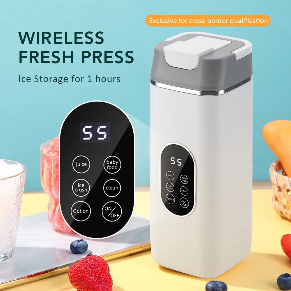 FLAREMORE Portable Juicer Blender Cup – 400ml USB Type-C Rechargeable 40W Personal Citrus Juicer