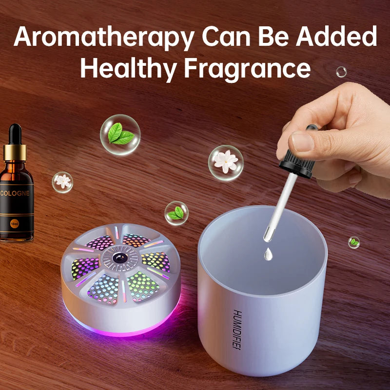 Air Humidifier & Aroma Diffuser 180ml – Aromatherapy Essential Oil Diffuser with Colorful LED Lights for Home, Car & Bedroom | kebidumei