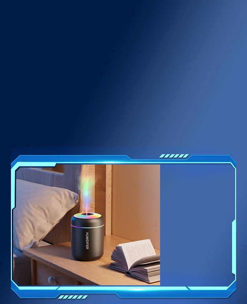 Mini USB Ultrasonic Humidifier 180ml – Aromatherapy Aroma Diffuser with Mist Maker for Car, Home & Bedroom | Searide